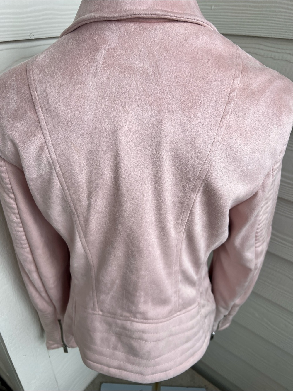 Saks Fifth Avenue Blush Pink Suede Moto Jacket - Medium - Picture 7 of 16